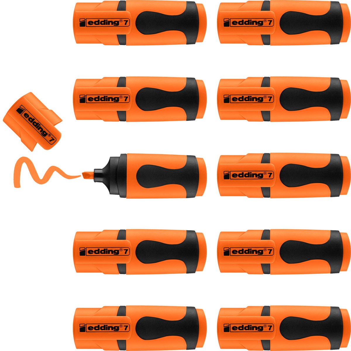 edding 7 Textmarker neonorange 10er Pack, Keilspitze 1-3 mm (Art.-Nr.: 4-7-10066)