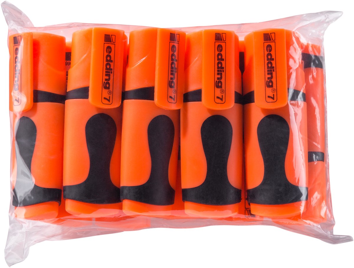 edding 7 Textmarker neonorange 10er Pack, Keilspitze 1-3 mm (Art.-Nr.: 4-7-10066)