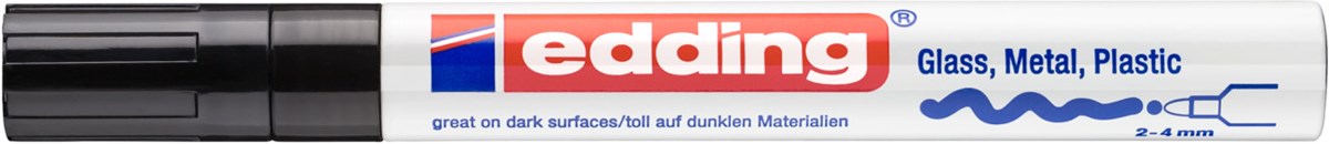 edding 750 creative Glanzlack-Marker schwarz, Rundspitze 2-4 mm (Art.-Nr.: 4-750-9-001)