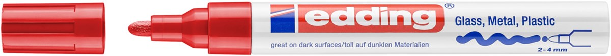 edding 750 creative Glanzlack-Marker rot, Rundspitze 2-4 mm (Art.-Nr.: 4-750-9-002)