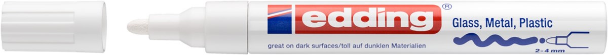 edding 750 creative Glanzlack-Marker weiß, Rundspitze 2-4 mm (Art.-Nr.: 4-750-9-049)