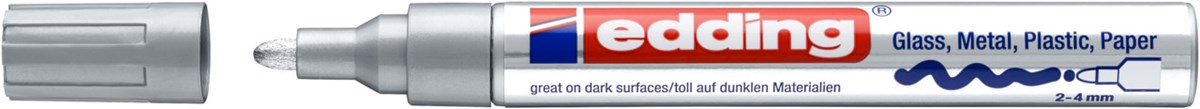 edding 750 creative Glanzlack-Marker silber, Rundspitze 2-4 mm (Art.-Nr.: 4-750-9-054)