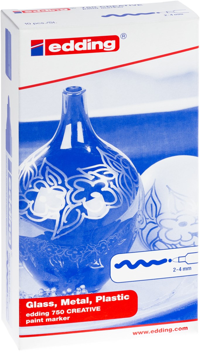 edding 750 creative Glanzlack-Marker 10er Set sortiert, Rundspitze 2-4 mm (Art.-Nr.: 4-750-9-999)