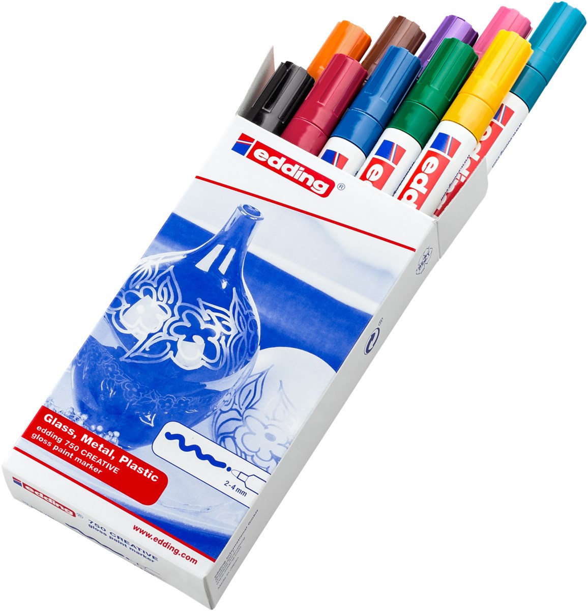edding 750 creative Glanzlack-Marker 10er Set sortiert, Rundspitze 2-4 mm (Art.-Nr.: 4-750-9-999)