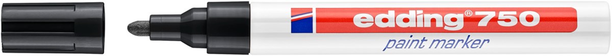 edding 750 Lackmarker schwarz, Rundspitze 2-4 mm (Art.-Nr.: 4-750001)