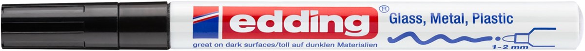 edding 751 creative Glanzlack-Marker schwarz, Rundspitze 1-2 mm (Art.-Nr.: 4-751-9-001)