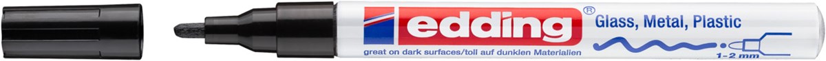 edding 751 creative Glanzlack-Marker schwarz, Rundspitze 1-2 mm (Art.-Nr.: 4-751-9-001)