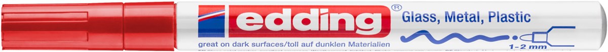 edding 751 creative Glanzlack-Marker rot, Rundspitze 1-2 mm (Art.-Nr.: 4-751-9-002)