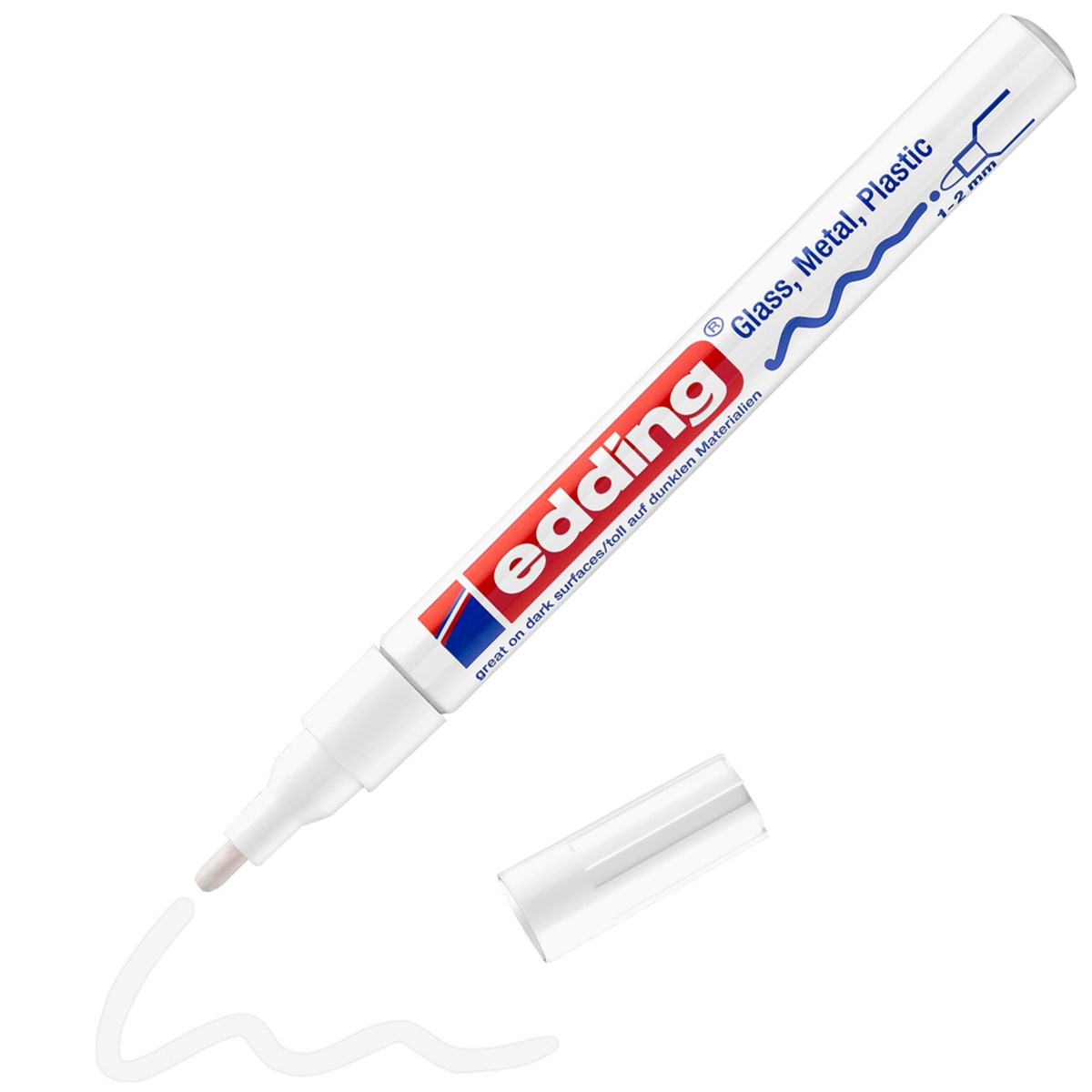 edding 751 creative Glanzlack-Marker weiß, Rundspitze 1-2 mm (Art.-Nr.: 4-751-9-049)