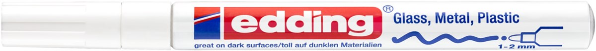 edding 751 creative Glanzlack-Marker weiß, Rundspitze 1-2 mm (Art.-Nr.: 4-751-9-049)