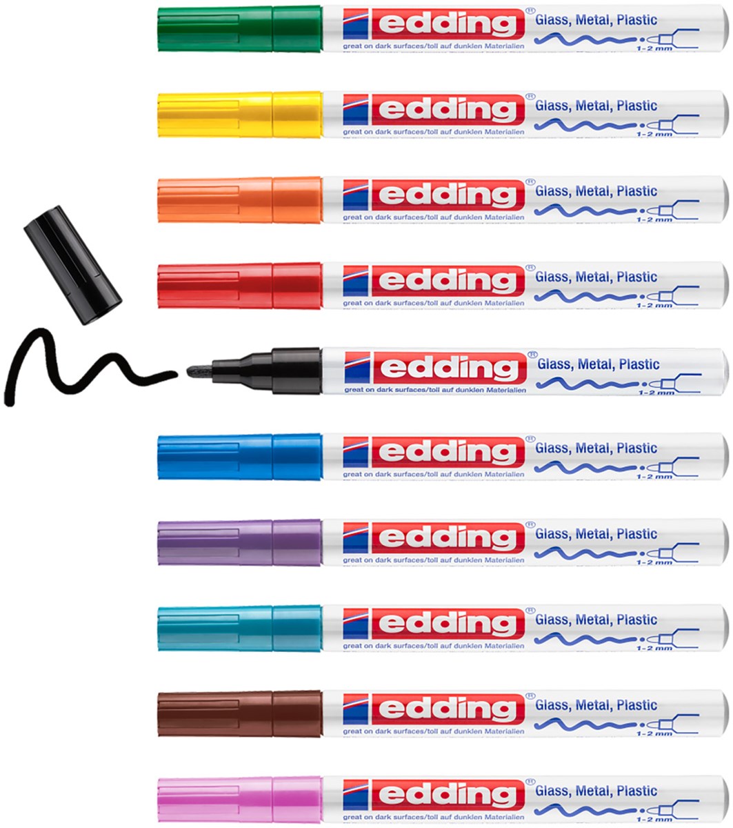 edding 751 creative Glanzlack-Marker 10er Set sortiert, Rundspitze 1-2 mm (Art.-Nr.: 4-751-9-999)