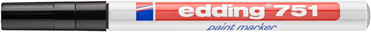 edding 751 Lackmarker schwarz, Rundspitze 1-2 mm (Art.-Nr.: 4-751001)
