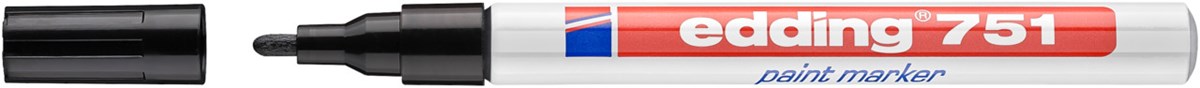 edding 751 Lackmarker schwarz, Rundspitze 1-2 mm (Art.-Nr.: 4-751001)
