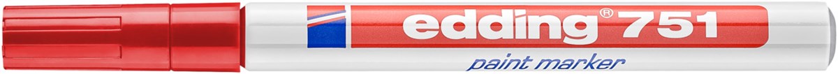 edding 751 Lackmarker rot, Rundspitze 1-2 mm (Art.-Nr.: 4-751002)