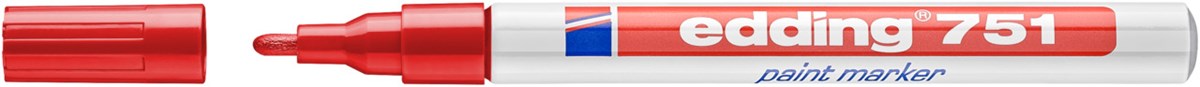 edding 751 Lackmarker rot, Rundspitze 1-2 mm (Art.-Nr.: 4-751002)