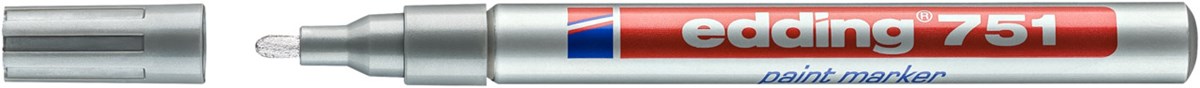 edding 751 Lackmarker silber, Rundspitze 1-2 mm (Art.-Nr.: 4-751054)