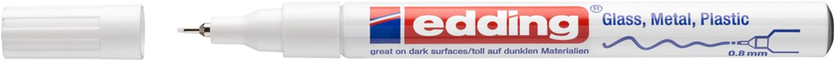 edding 780 creative Glanzlack-Marker weiß, Rundspitze 0,8 mm (Art.-Nr.: 4-780-9-049)