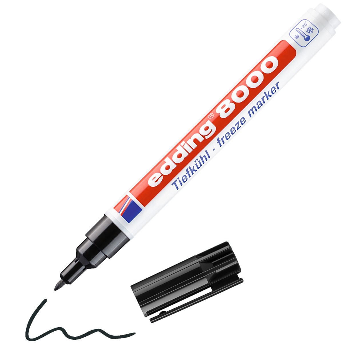 edding 8000 Tiefkühlmarker schwarz, Rundspitze 1 mm (Art.-Nr.: 4-8000-1-4001)