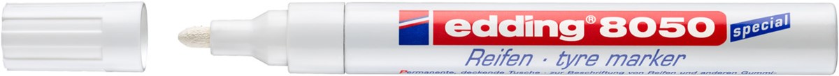 edding 8050 Reifenmarker weiß, Rundspitze 2-4 mm (Art.-Nr.: 4-8050049)