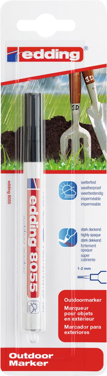 edding 8055 Outdoormarker schwarz, Rundspitze 1-2 mm (Art.-Nr.: 4-8055-1-1001)