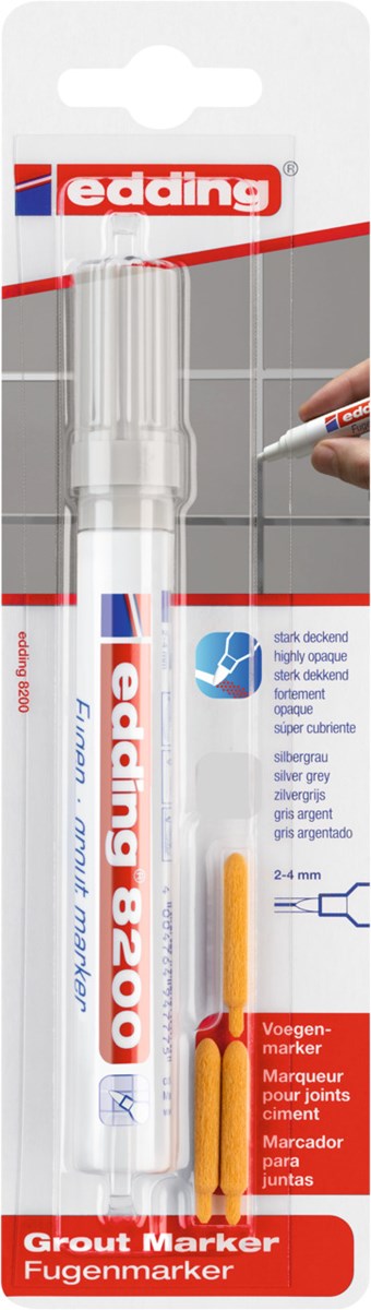 edding 8200 Fugenmarker silbergrau, Rundspitze 2-4 mm (Art.-Nr.: 4-8200-1-4026)