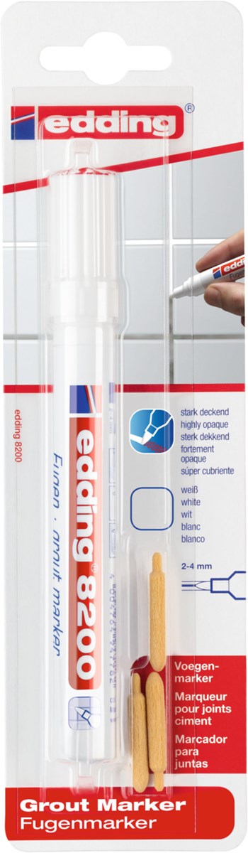 edding 8200 Fugenmarker weiß, Rundspitze 2-4 mm (Art.-Nr.: 4-8200-1-4049)
