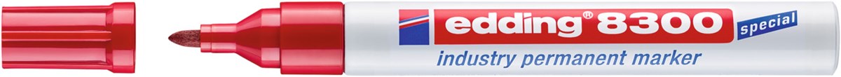 edding 8300 Industrie Permanentmarker rot, Rundspitze 1,5-3 mm (Art.-Nr.: 4-8300002)