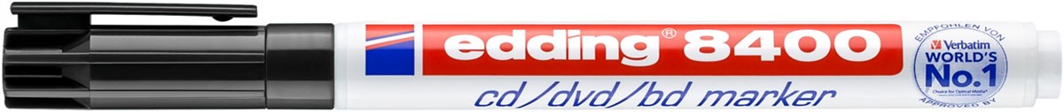 edding 8400 CD/DVD/BD Marker schwarz, Rundspitze 0,5-1 mm (Art.-Nr.: 4-8400001)