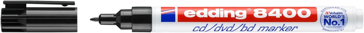 edding 8400 CD/DVD/BD Marker schwarz, Rundspitze 0,5-1 mm (Art.-Nr.: 4-8400001)