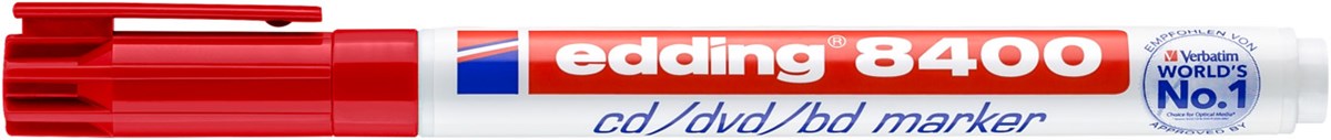 edding 8400 CD/DVD/BD Marker rot, Rundspitze 0,5-1 mm (Art.-Nr.: 4-8400002)