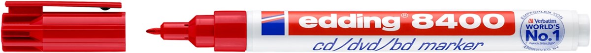 edding 8400 CD/DVD/BD Marker rot, Rundspitze 0,5-1 mm (Art.-Nr.: 4-8400002)