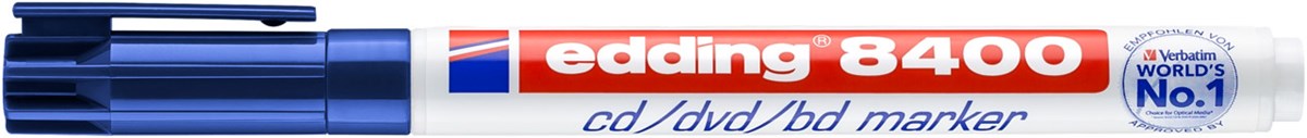 edding 8400 CD/DVD/BD Marker blau, Rundspitze 0,5-1 mm (Art.-Nr.: 4-8400003)