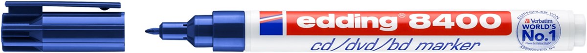 edding 8400 CD/DVD/BD Marker blau, Rundspitze 0,5-1 mm (Art.-Nr.: 4-8400003)