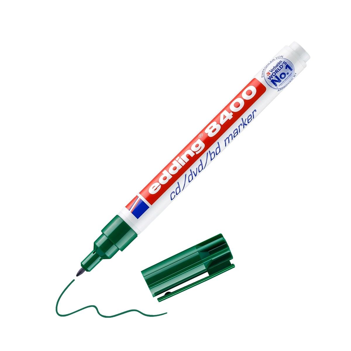 edding 8400 CD/DVD/BD Marker grün, Rundspitze 0,5-1 mm (Art.-Nr.: 4-8400004)