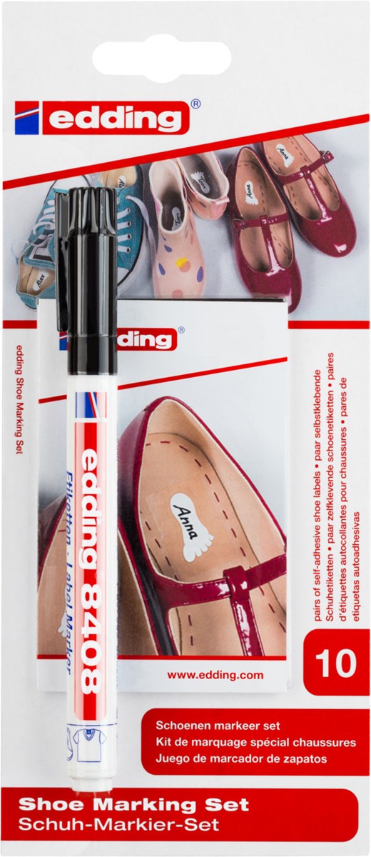 edding 8408 Schuh-Markier-Set schwarz, Rundspitze 0,75 mm (Art.-Nr.: 4-8408-1-1001)