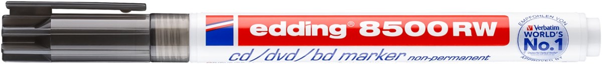 edding 8500 CD/DVD/BD Marker schwarz, Rundspitze 1 mm (Art.-Nr.: 4-8500001)