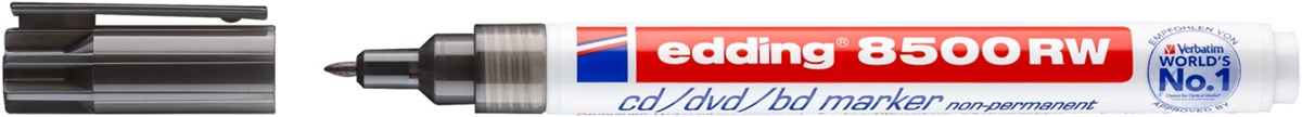 edding 8500 CD/DVD/BD Marker schwarz, Rundspitze 1 mm (Art.-Nr.: 4-8500001)