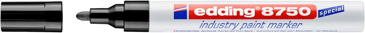 edding 8750 Industrie Lackmarker schwarz, Rundspitze 2-4 mm (Art.-Nr.: 4-8750001)