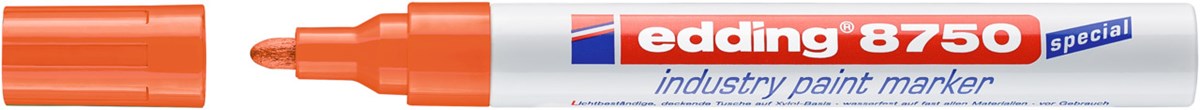 edding 8750 Industrie Lackmarker orange, Rundspitze 2-4 mm (Art.-Nr.: 4-8750006)