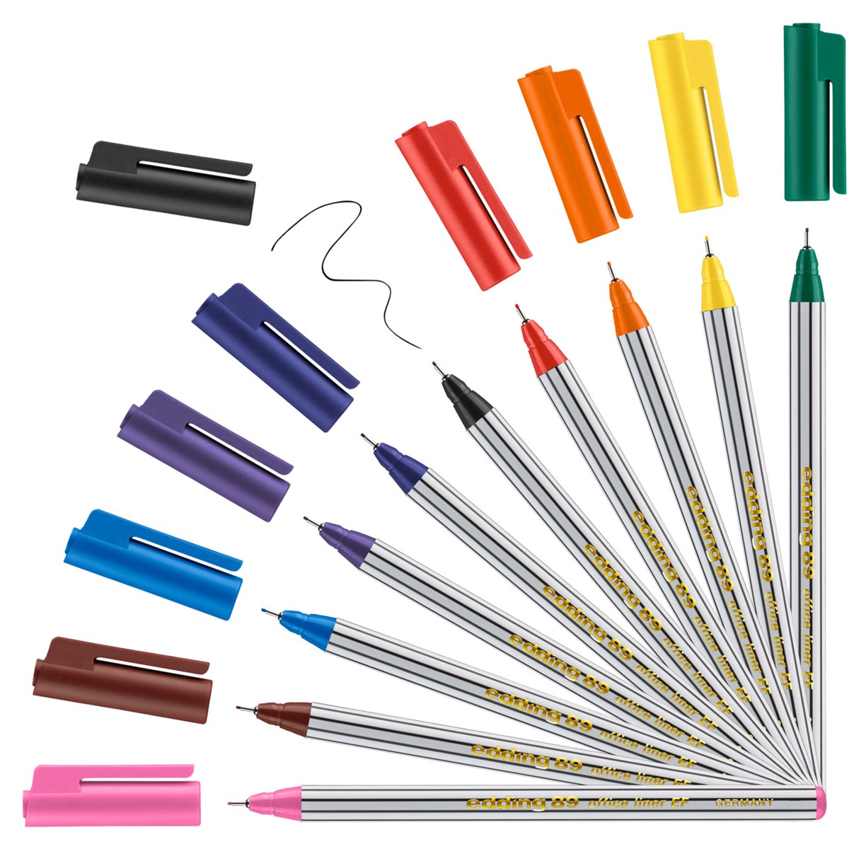 edding 89 EF Office Fineliner EF 10er Set sortiert, Kunststoffspitze 0,3 mm (Art.-Nr.: 4-89-10)