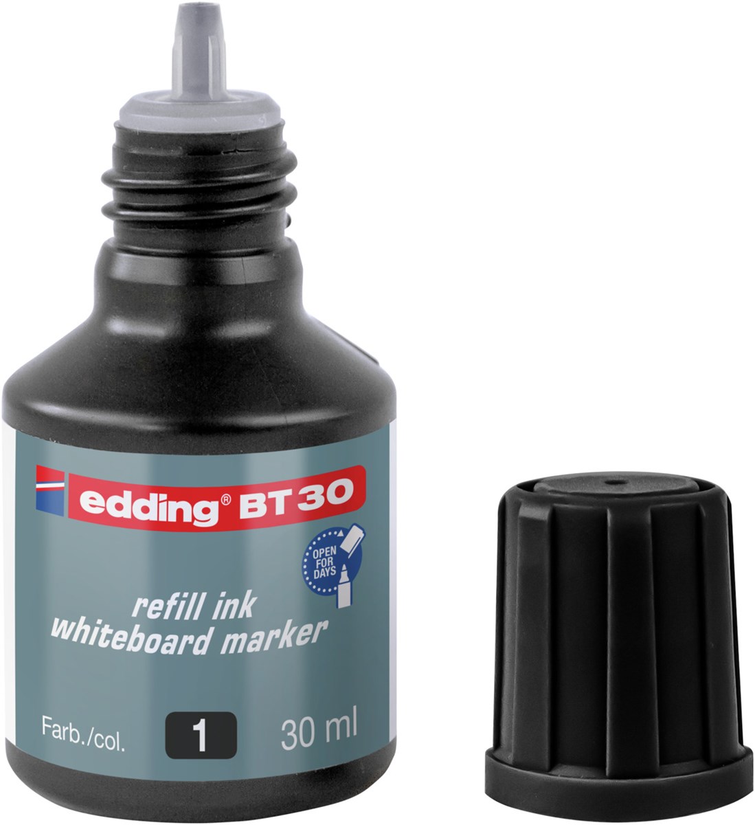 edding BT 30 Nachfülltinte für Whiteboardmarker schwarz, 30 ml (Art.-Nr.: 4-BT30001)
