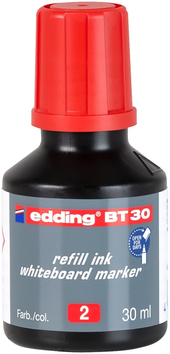edding BT 30 Nachfülltinte für Whiteboardmarker rot, 30 ml (Art.-Nr.: 4-BT30002)