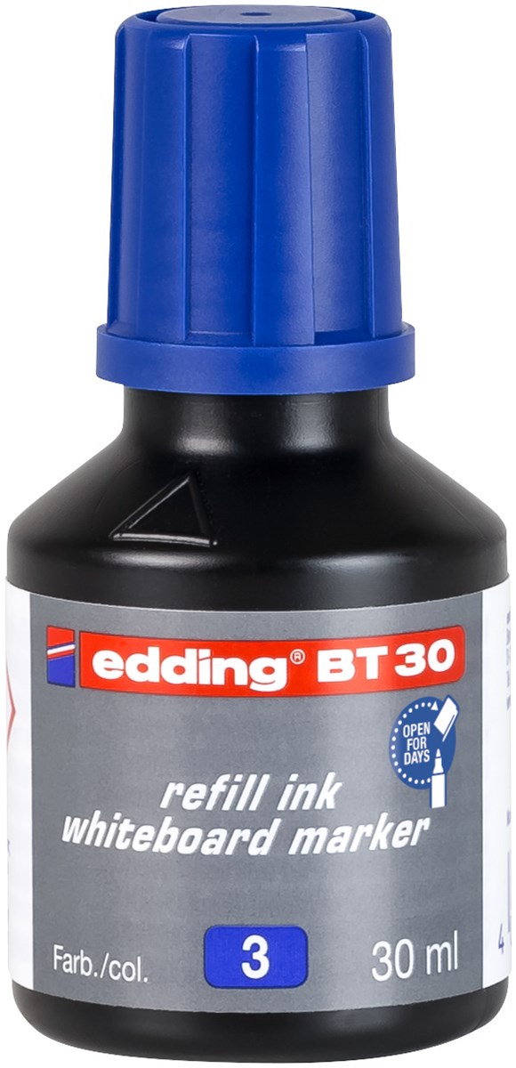 edding BT 30 Nachfülltinte für Whiteboardmarker blau, 30 ml (Art.-Nr.: 4-BT30003)