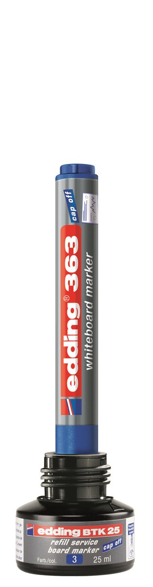 edding BTK 25 Nachfülltinte für Whiteboardmarker blau, 25 ml (Art.-Nr.: 4-BTK25003)
