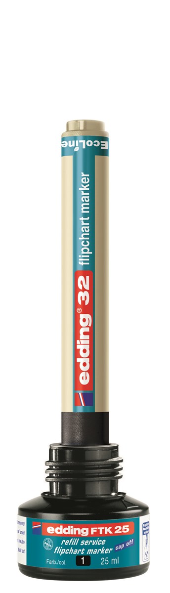 edding FTK 25 Nachfülltinte für Flipchartmarker schwarz, 25 ml (Art.-Nr.: 4-FTK25001)