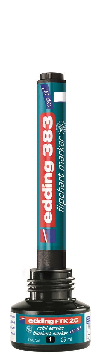 edding FTK 25 Nachfülltinte für Flipchartmarker schwarz, 25 ml (Art.-Nr.: 4-FTK25001)