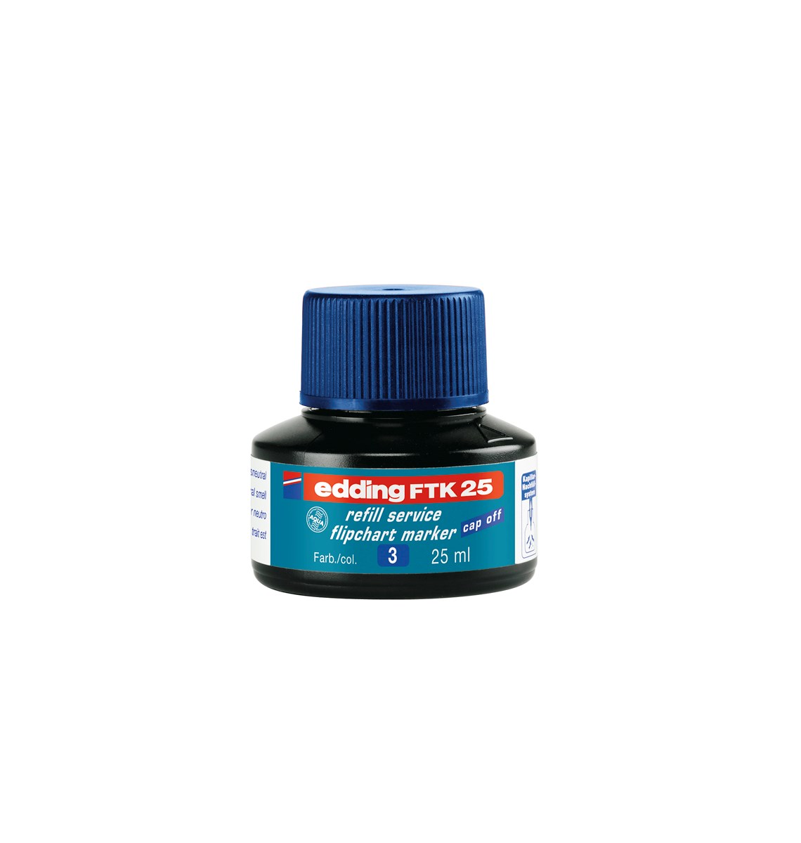 edding FTK 25 Nachfülltinte für Flipchartmarker blau, 25 ml (Art.-Nr.: 4-FTK25003)