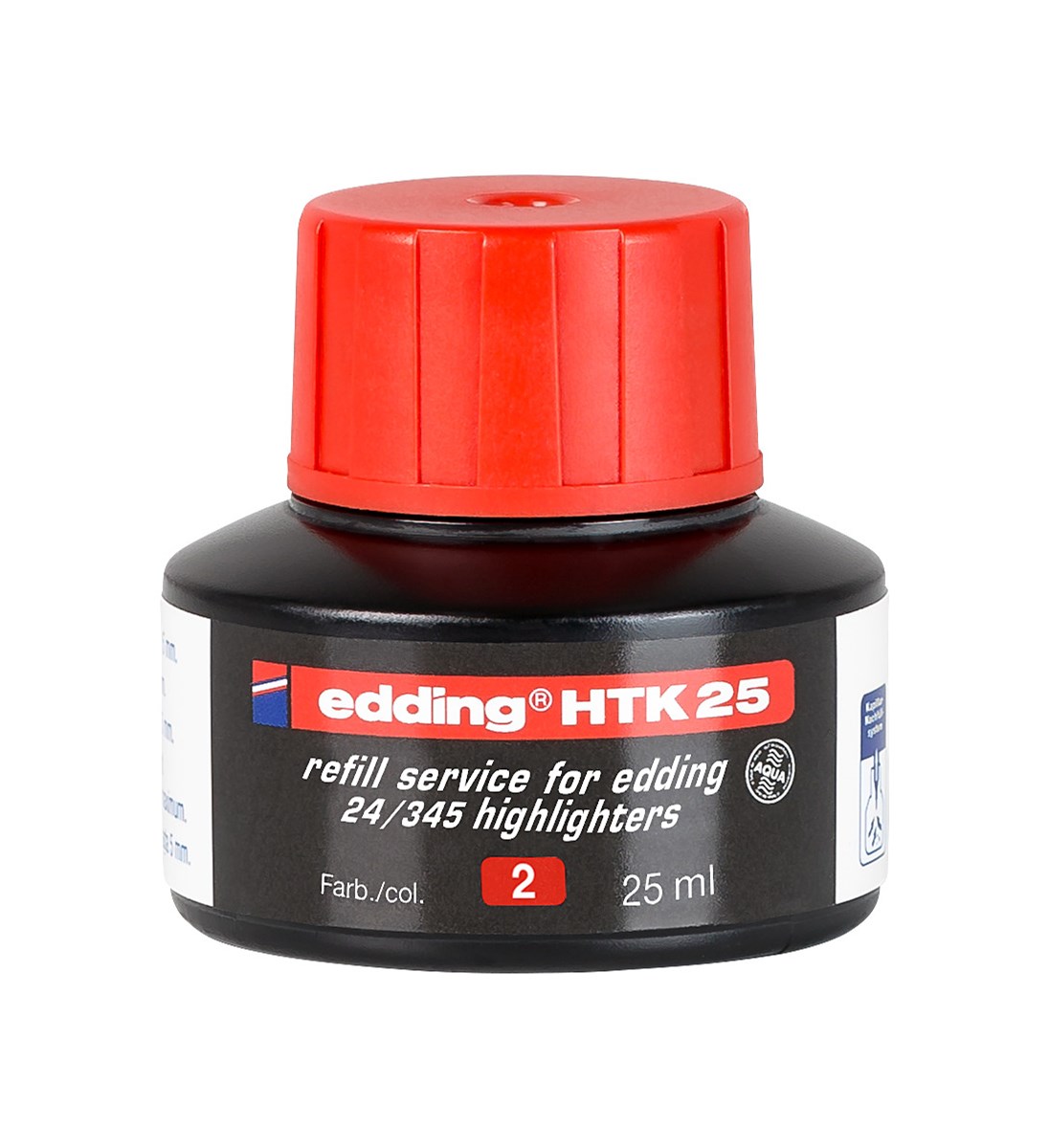 edding HTK 25 Nachfülltinte für Textmarker rot, 25 ml (Art.-Nr.: 4-HTK25002)