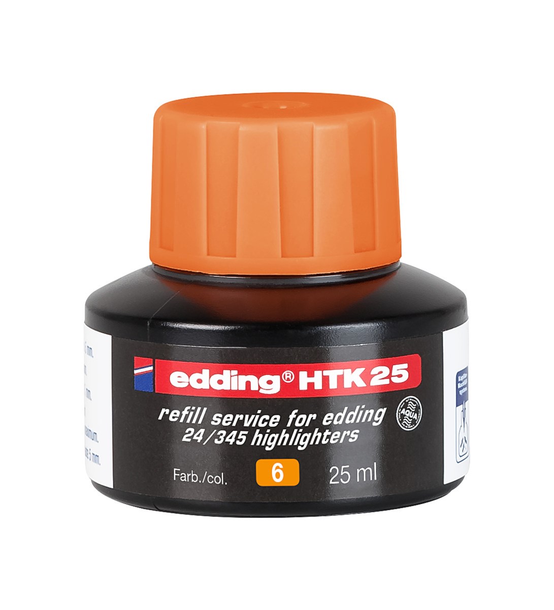 edding HTK 25 Nachfülltinte für Textmarker orange, 25 ml (Art.-Nr.: 4-HTK25006)