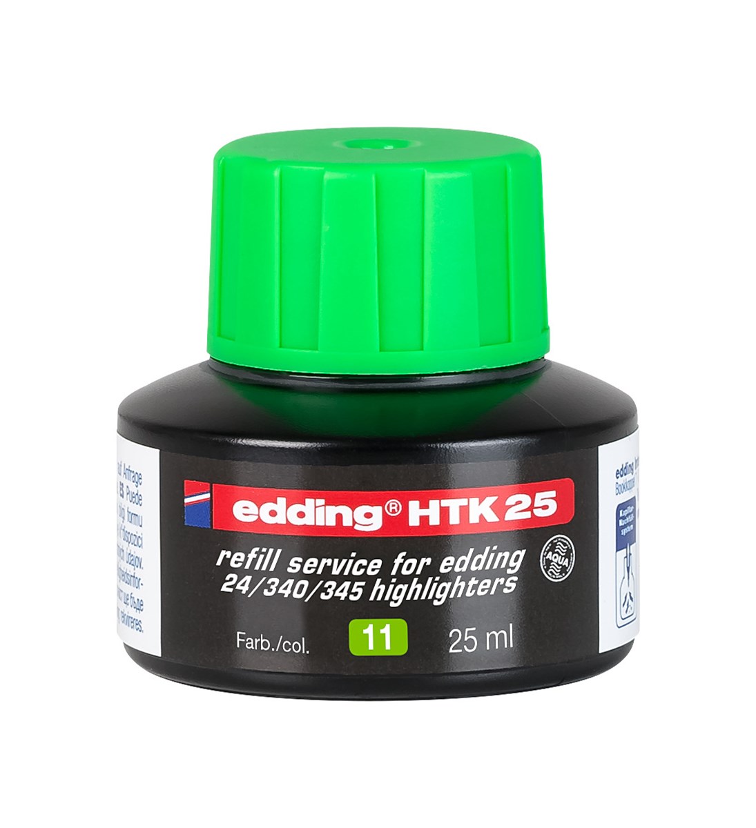edding HTK 25 Nachfülltinte für Textmarker hellgrün, 25 ml (Art.-Nr.: 4-HTK25011)